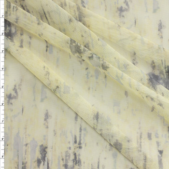 Charcoal and Ivory Grunge Power Mesh #30342 Fabric By The Yard